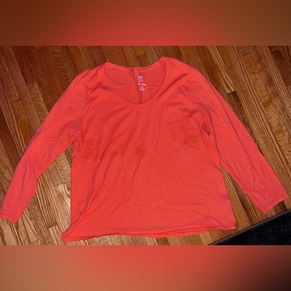 JMS by Hanes Long-Sleeve Tee coral/salmon color 2XL - Picture 3 of 3